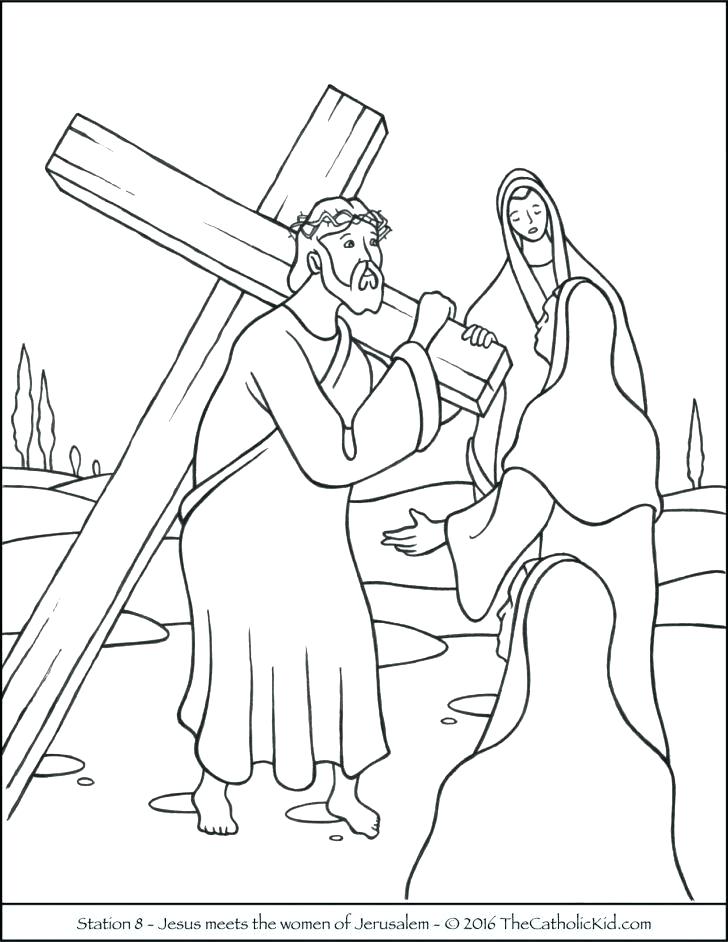 728x942 Stations Of The Cross Coloring Pages Also On The Cross Coloring