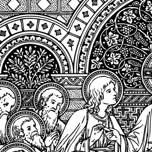 300x300 Catholic Line Art, Black And White Installment