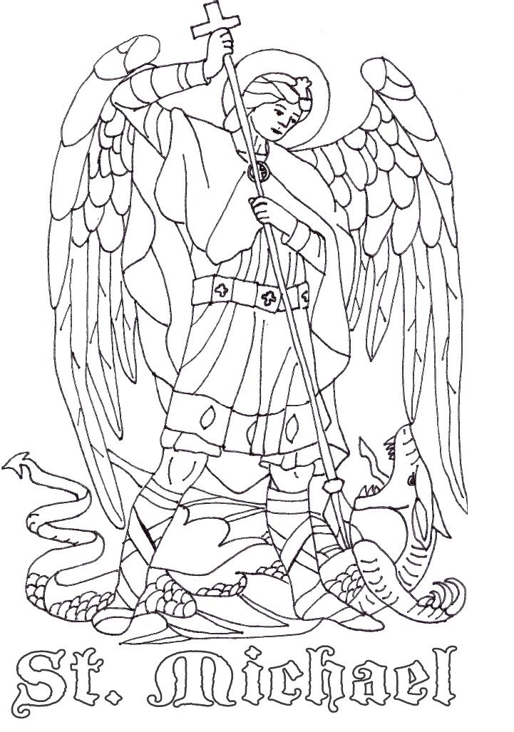721x1027 St Michael The Archangel Catholic Coloring Page Catholic Crafts