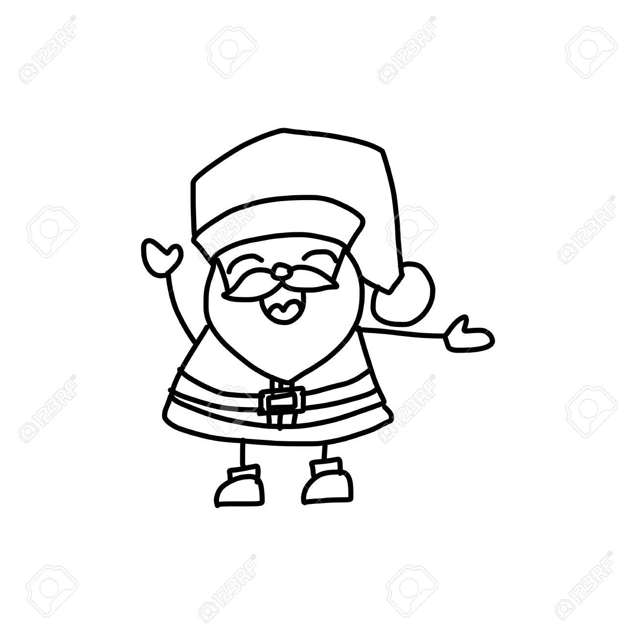 1300x1300 Hand Drawing Cartoon Character Christmas Santa Claus Royalty Free