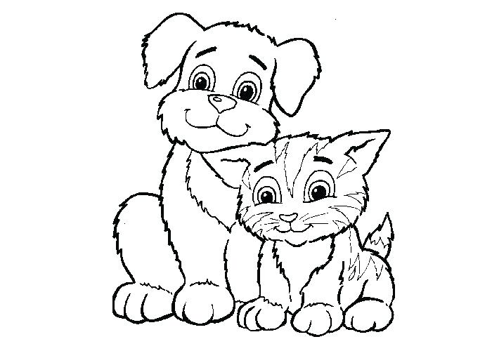 700x500 Color Pages Of Dogs Dog Cat Coloring Pages Printable Dog