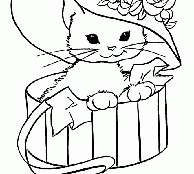 670x600 Images To Paint For Kids Cats Coloring Pages For Girls To Print