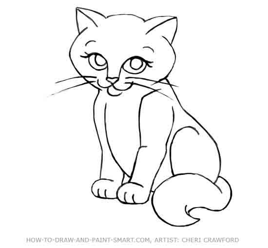 550x509 How To Draw A Cat Face Step 11 How To Draw Cat