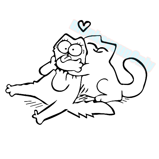 539x539 Car Decal Dub Funny Simon's Cat In Love 18cm X 13cm Motorcycle Car