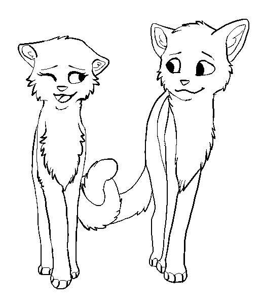 515x605 Cat Couple Lineart By Aliice In Neverland