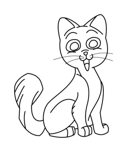 496x570 How To Draw A Cartoon Cat