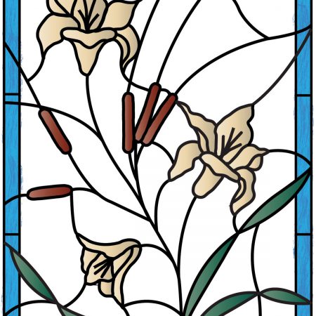 450x450 Stained Glass Flowers Amp Cattails