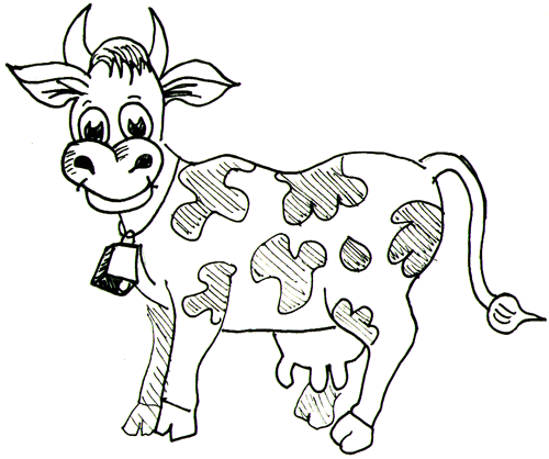 500x418 How To Draw A Simple Cow