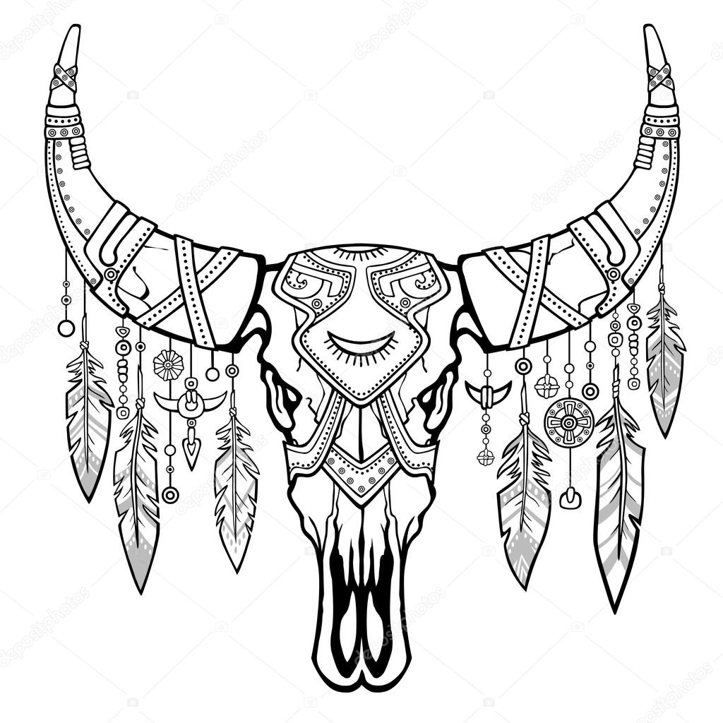 1024x1024 Fantastic Skull Of A Bull. Ethnic Jewelry And Beads, Indian