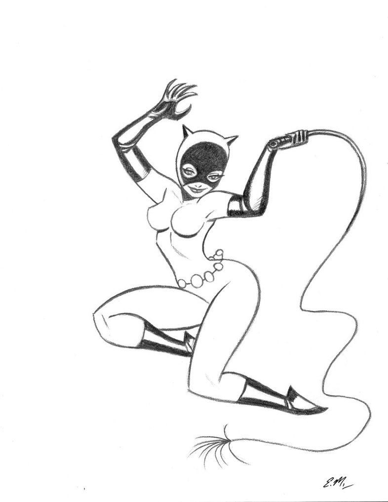 786x1017 Catwoman Pencil Sketch By Em Scribbles