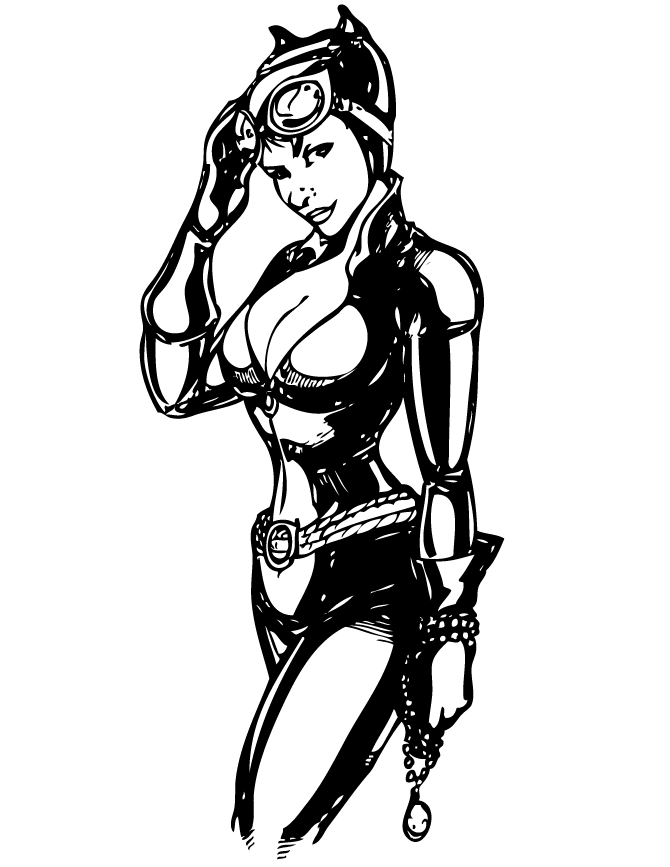 670x867 Pretty Catwoman From Batman Comic Coloring Page H Amp M Coloring Pages
