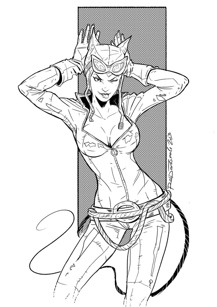 752x1063 Catwoman Black And White By Robbertopoli