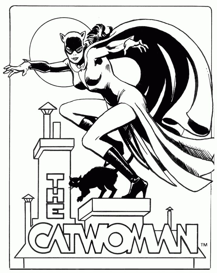 716x900 Coloring Pages Catwoman, Printable For Kids Amp Adults, Free
