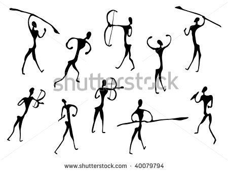 450x338 Cave Drawings Of Ancient Hunters, Silhouettes By Bicubic, Via