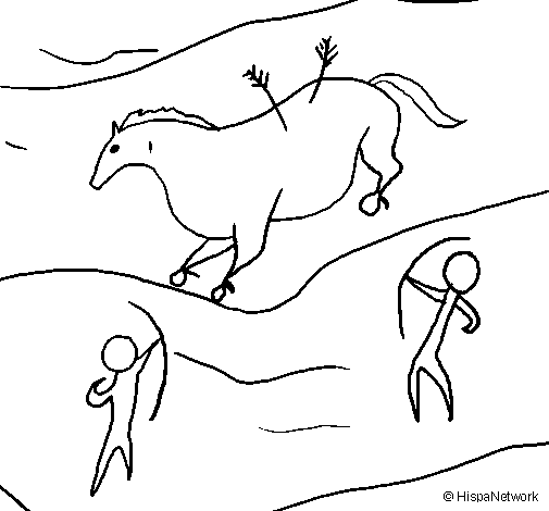 505x470 Cave Art Coloring Sheets Coloring Page Cave Painting Colored By