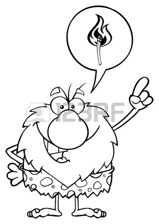 320x450 Caveman Dressed In Wolf Skin Playing Drum And Cave Woman Dancing