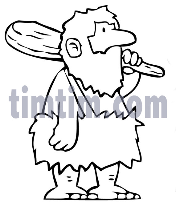 571x669 Free Drawing Of Caveman Bw From The Category History