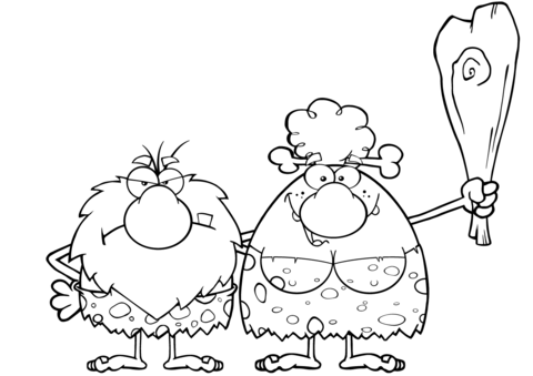 480x339 Caveman Couple Coloring Page Free Printable Coloring Pages