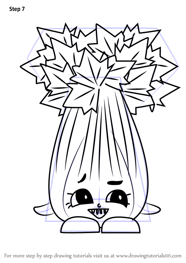 598x844 Learn How To Draw Super Celery From Shopkins (Shopkins) Step By
