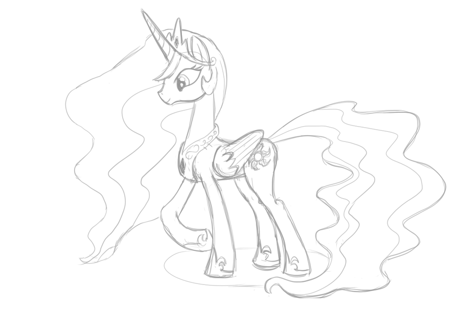 900x605 Princess Celestia Practice By Laptopgun