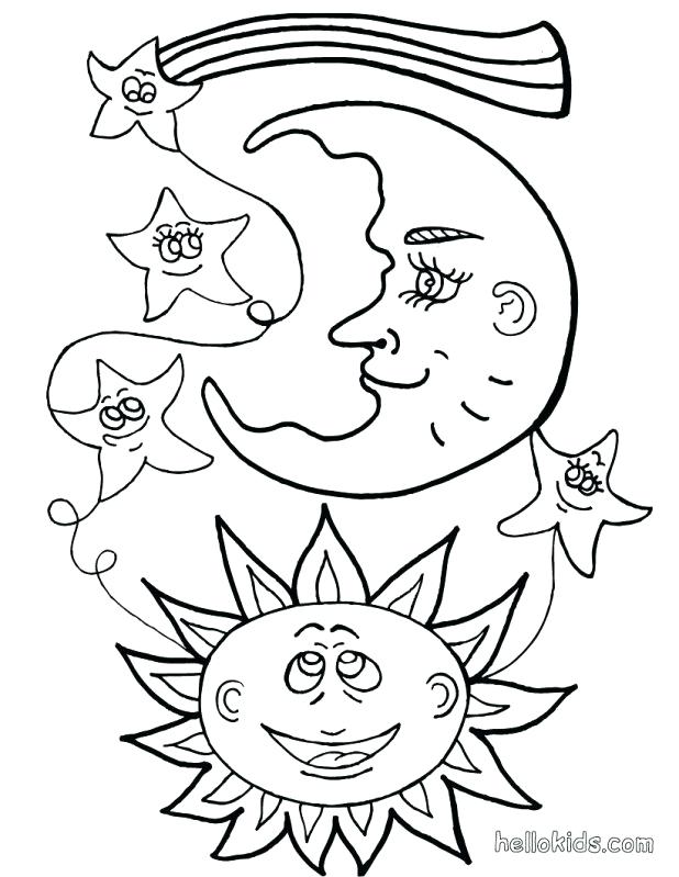 618x799 Sun And Moon Coloring Pages The Moon Stars Sun And Moon Coloring