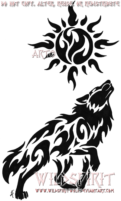 400x663 Celestial Sun Wolf Tattoo By Wildspiritwolf