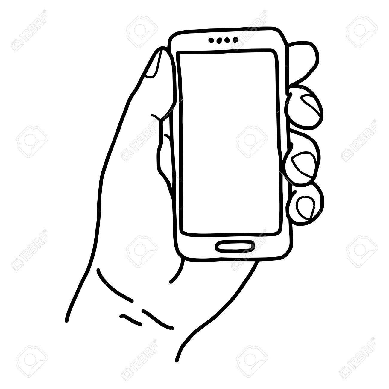 1300x1300 Left Hand Holding Small Mobile Phone