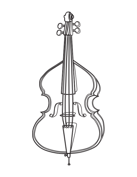 555x718 Clip Art Cello Black White