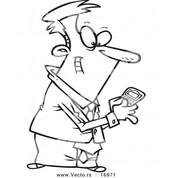 600x620 Cell Phone Coloring Pages Vector Of Cartoon Businessman Using