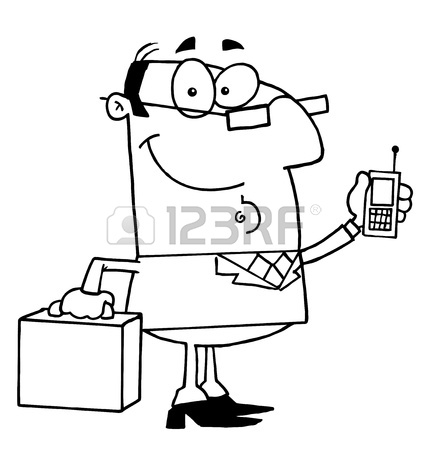 428x450 Friendly Caucasian Businessman Holding A Briefcase And Cell Phone