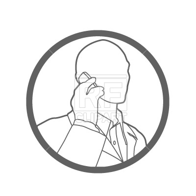400x400 Businessman Talking On Cellphone Free Vector Clip Art Image
