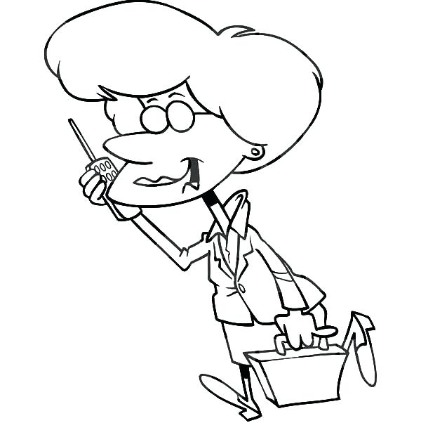 600x612 Jack The Beanstalk Coloring Page Business Woman Walking
