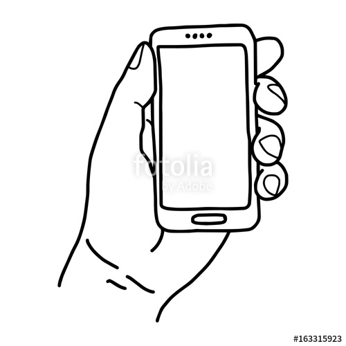500x500 Left Hand Holding Small Mobile Phone