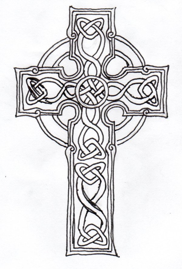 600x884 Shamrock Celtic Cross Tattoo