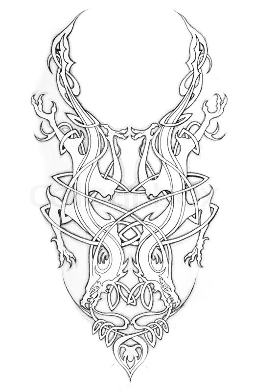 521x800 Sketch Of Tatto Art, Celtic Design Stock Photo Colourbox