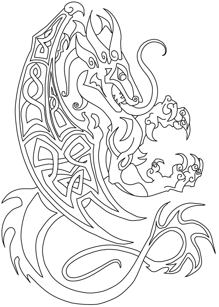 900x1260 Commish Celtic Dragon By On @
