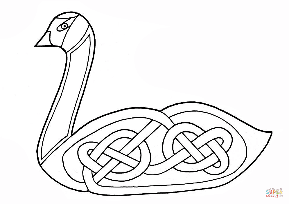 995x704 Celtic Swan Design Coloring Page Free Printable Coloring Pages