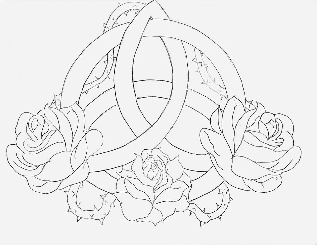 1017x786 Celtic Triquetra Rose By Angelmae423