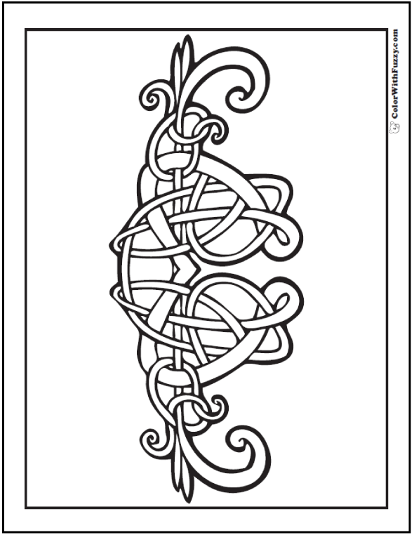 590x762 Heart Celtic Coloring Page Intricate Infinity Knot Celtic Heart