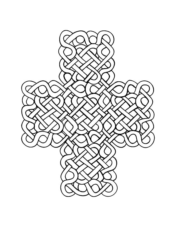 600x776 Traditional Celtic Knot Cross Coloring Pages Best Place To Color