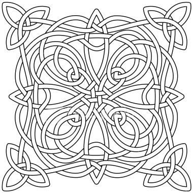 380x380 Complex Celtic Knot, As A Black Outline, Ready For You To Fill