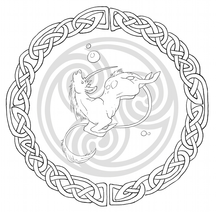 700x689 Celtic Unicorn Line Art By Mystalia