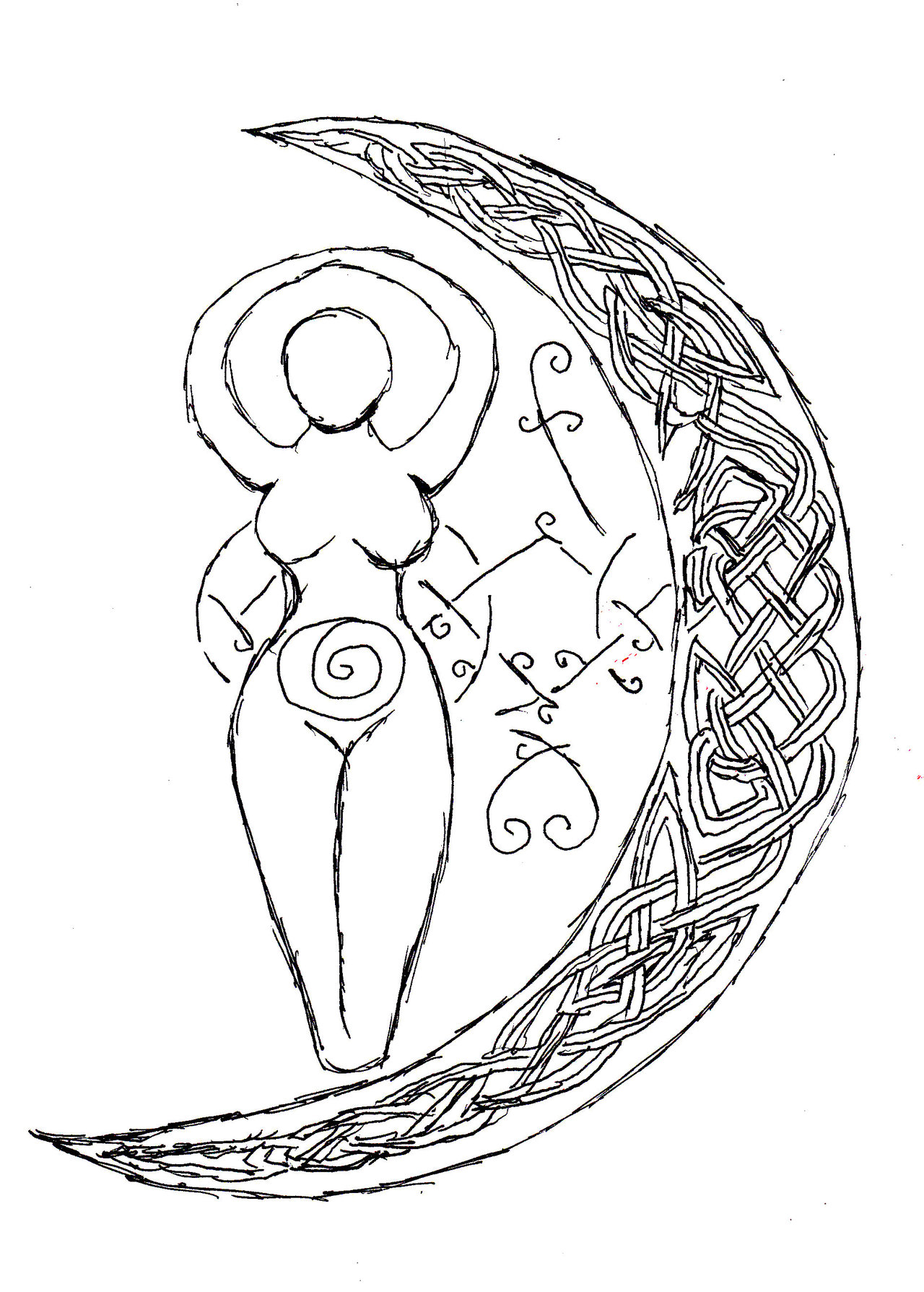 1280x1789 Goddess And Celtic Knot Moon By Kleidausrosen