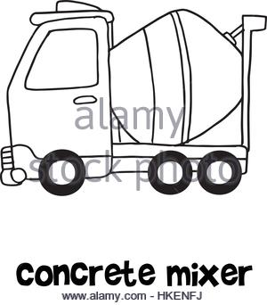 300x342 Concrete Mixer Truck. Concrete Machine Truck. Vector Illustration