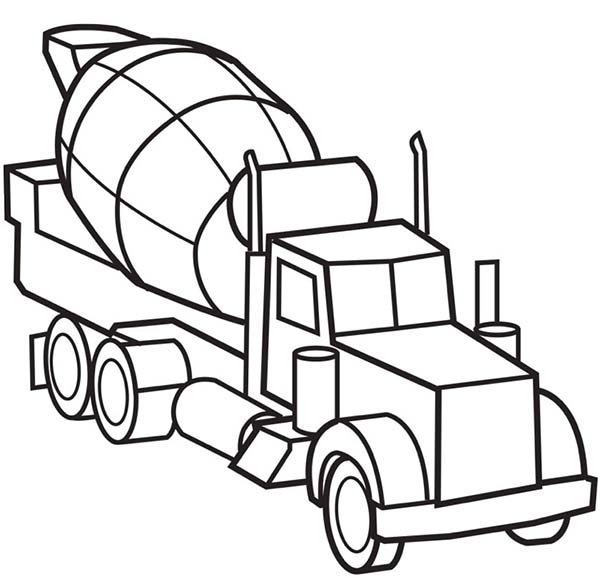 600x578 Picture Cement Truck Semi Truck Coloring Page Picture