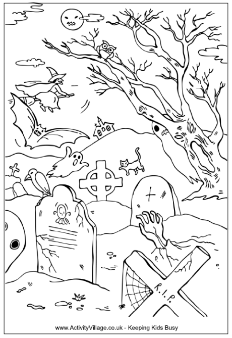 460x669 Graveyard Coloring Pages