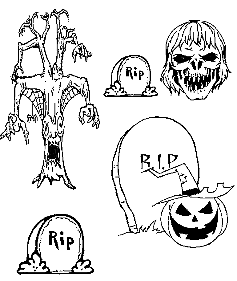 770x912 Graveyard Coloring Pages