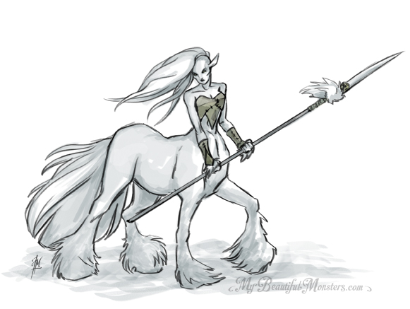 581x437 Female Centaur Warrior By Mybeautifulmonsters