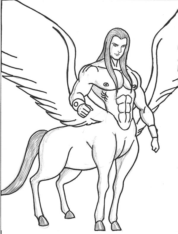 600x786 Centaur Coloring Pages