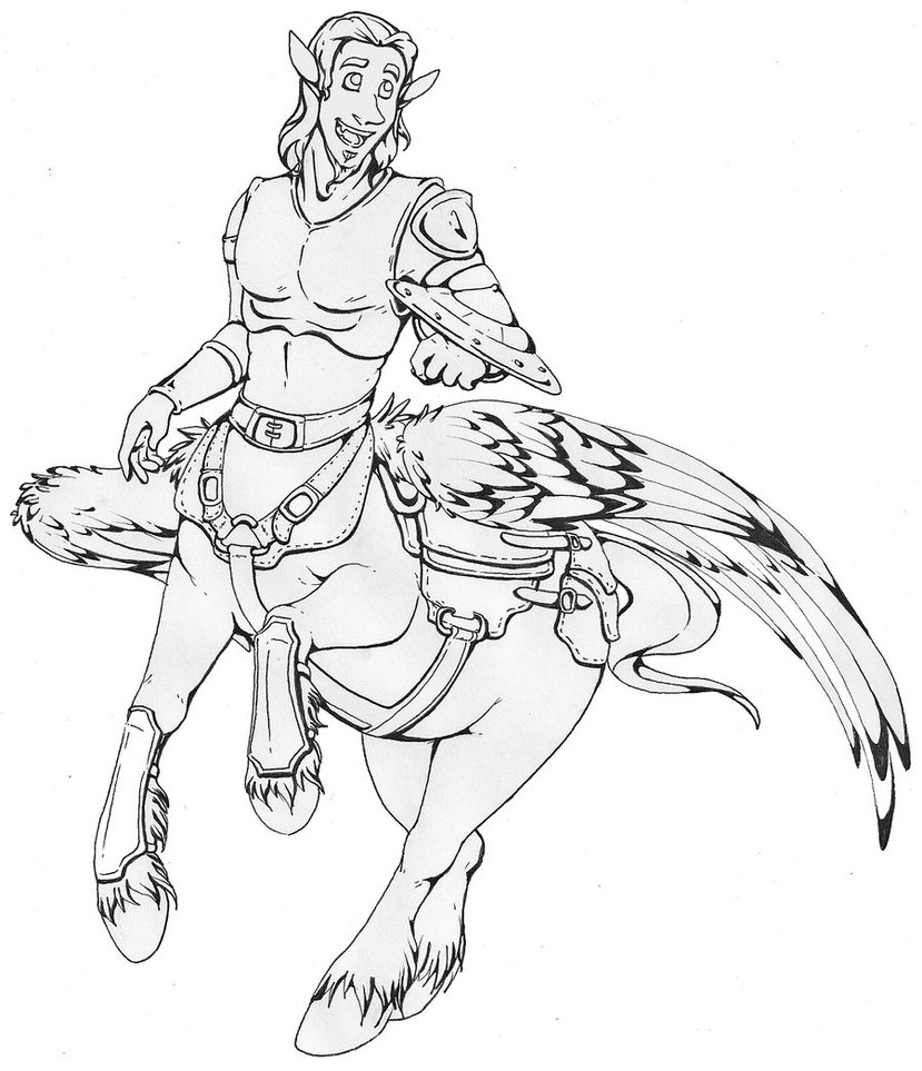 829x963 Centaur Drawing By Baht